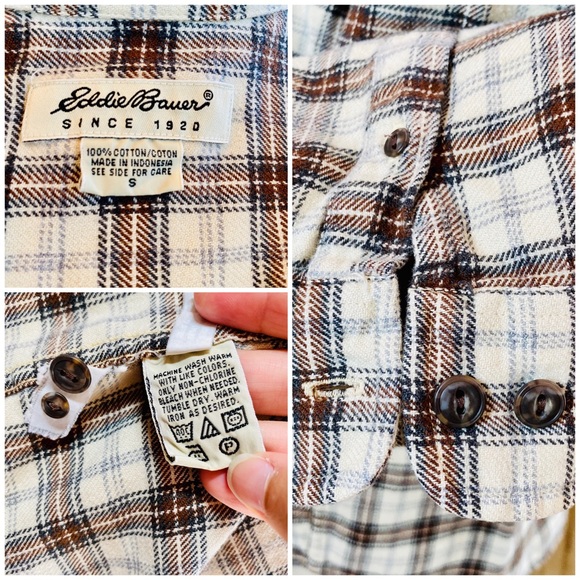 Vintage 90’s “GRUNGE” Eddie Bauer Plaid Button Down Shirt - Picture 16 of 16